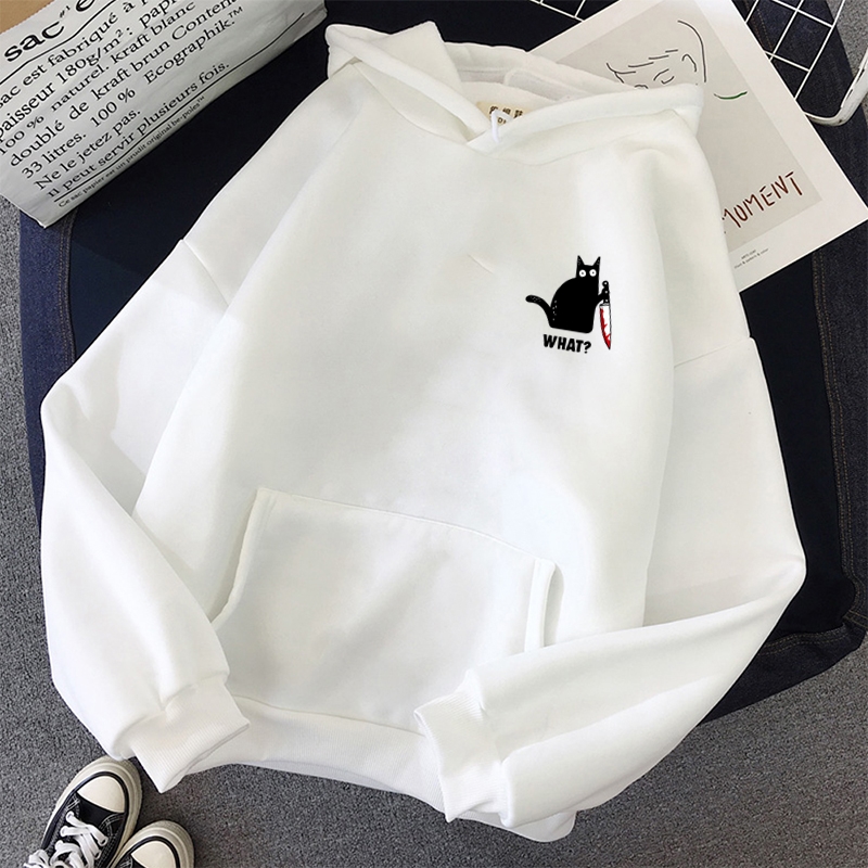 Black Cat WHAT Print Hoodies Men/Women Hooded Sweatshirts Harajuku Hip Hop Hoodies Sweatshirt Male Japanese Streetwear
Black Cat WHAT Print Hoodies Men/Women Hooded Sweatshirts Harajuku Hip Hop Hoodies Sweatshirt Male Japanese Streetwear