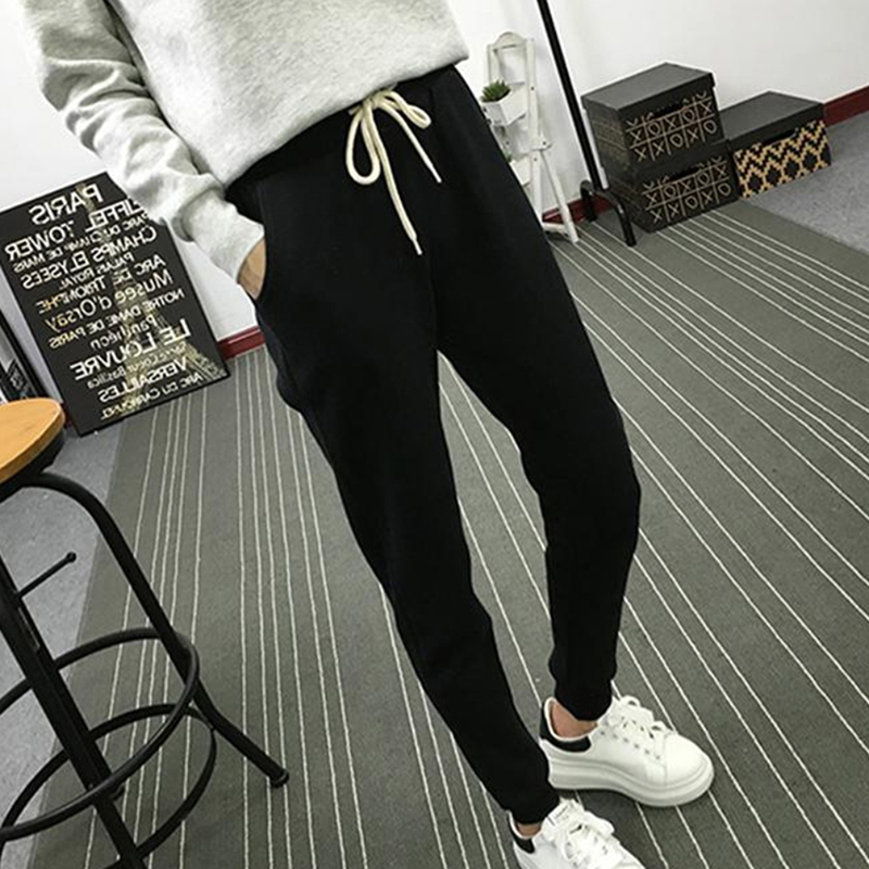 New Women Soft Cotton Joggers with Solid Girls Sweatpants Pull-on Pants Sport Pants Elastic Drawstring Waist CX200807