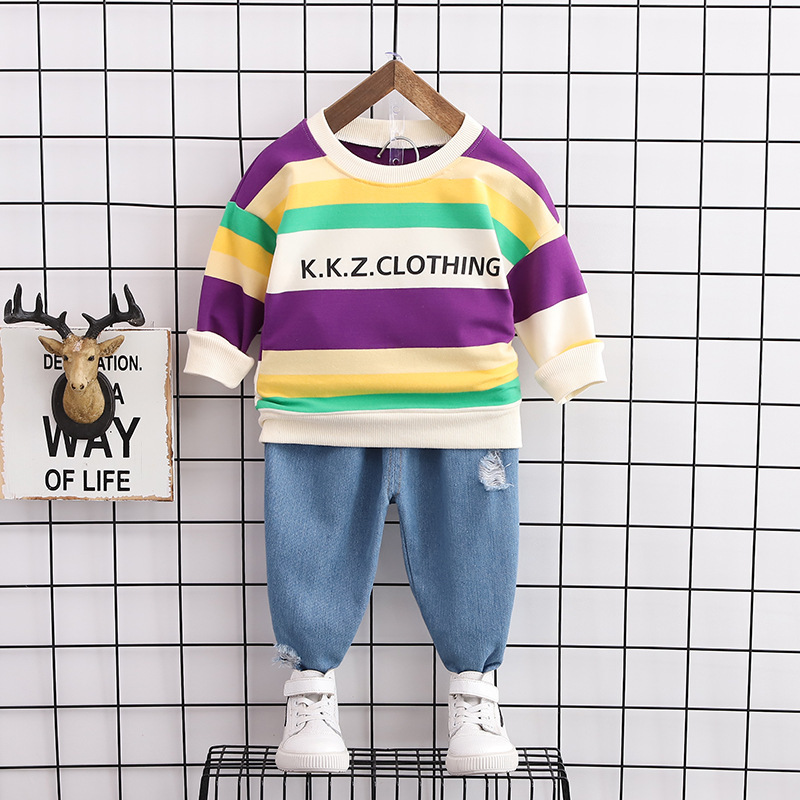 Newborn children's clothing set 2020 autumn baby girl boy clothes fashion striped coat pants kids casual clothing, As picture
Newborn children's clothing set 2020 autumn baby girl boy clothes fashion striped coat pants kids casual clothing, As picture
