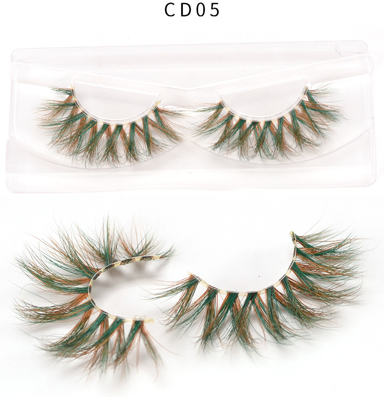 Colorful 3D mink hair eyelashes cross false eyelashes beauty eye tools makeup manufacturers individual