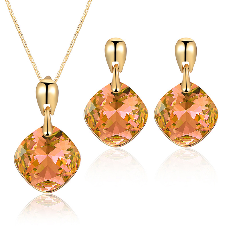 Crystal necklace earrings set alloy jewelry set inlaid glass jewelry two-piece wedding accessories gift, As pic
Crystal necklace earrings set alloy jewelry set inlaid glass jewelry two-piece wedding accessories gift, As pic