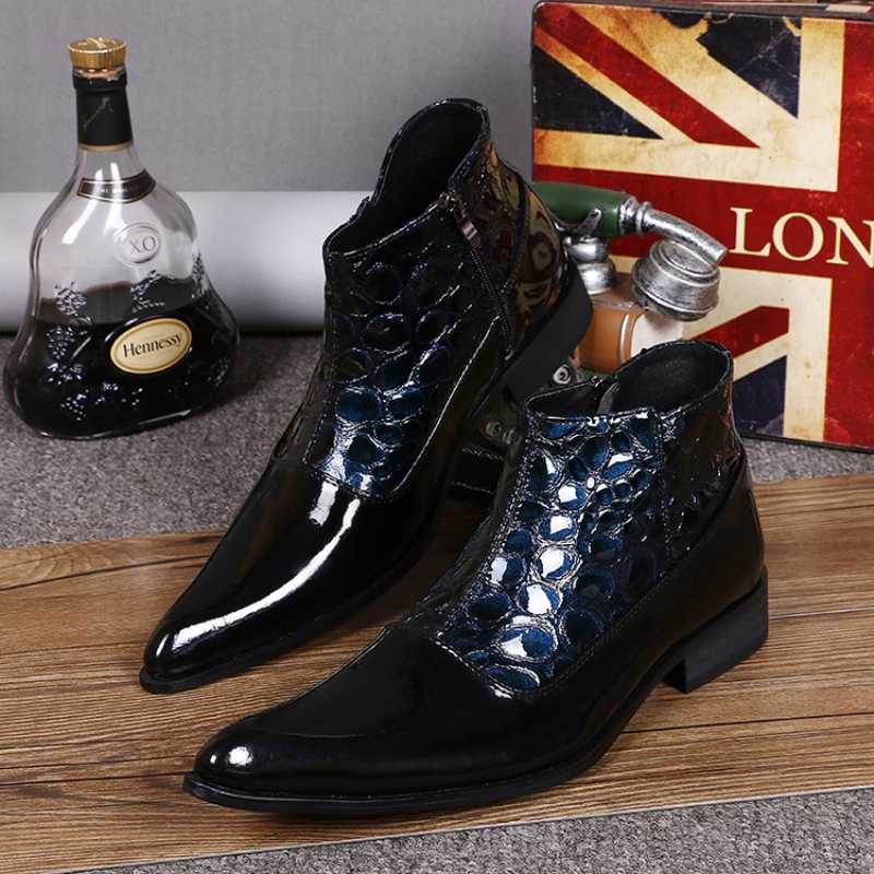 Christia Bella British Style Pointed Toe Men's Motorcyle Ankle Boots Business Formal Male Genuine Leather Splicing Short Boots, Black
Christia Bella British Style Pointed Toe Men's Motorcyle Ankle Boots Business Formal Male Genuine Leather Splicing Short Boots, Black