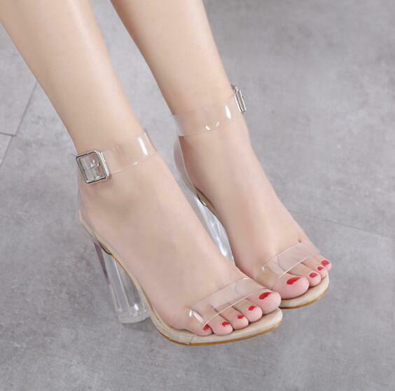 Transparent Sandales Hot Sales High Heels Sexy Pumps Night Party Open Toe Buckle, As pic
Transparent Sandales Hot Sales High Heels Sexy Pumps Night Party Open Toe Buckle, As pic