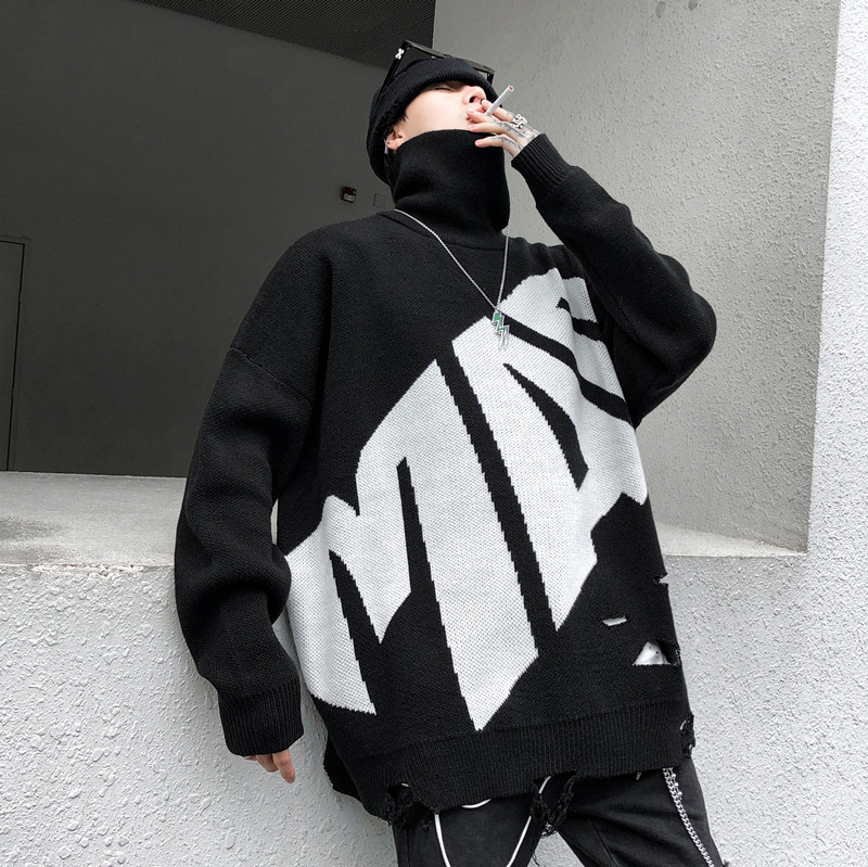 Trendy autumn and winter new hole high collar sweater sweater fashion casual warm knit, Black
Trendy autumn and winter new hole high collar sweater sweater fashion casual warm knit, Black