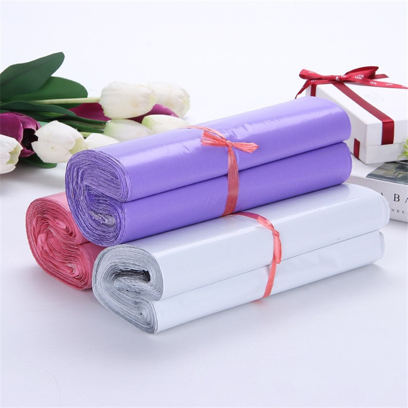 100Pcs/lot Plastic Mailer 17*30CM Pink Purple White Envelopes Bags Self-seal Adhesive Parcel Shipping Package Bag