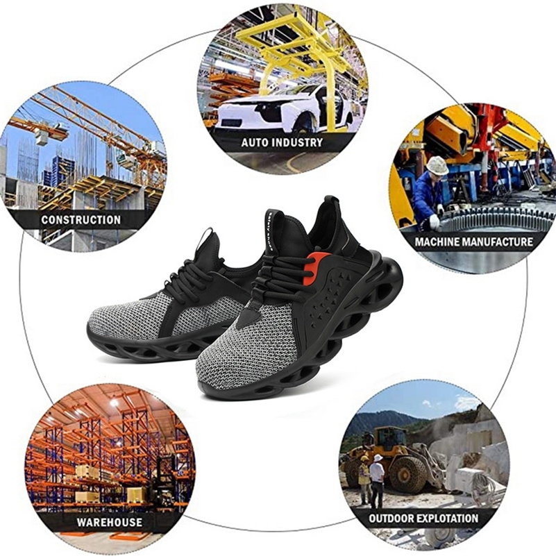 Boot For Men Anti-Smashing Construction Steel Toe Cap Work Shoes Indestructible Safety Sneakers Y200915