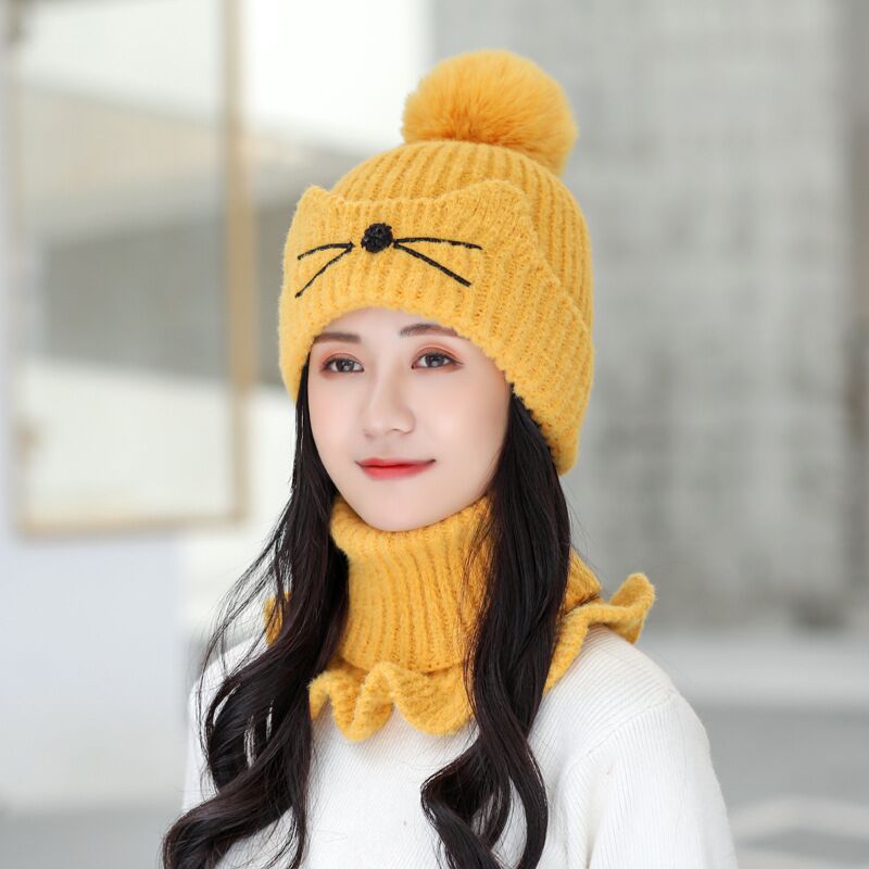 Female Warm Beanie Hat Riding Snow Caps Winter Sweet and cute Girl Knitted Hat Scarf Set Fur Pom Pom Fashion Wool Thicken, Yellow
Female Warm Beanie Hat Riding Snow Caps Winter Sweet and cute Girl Knitted Hat Scarf Set Fur Pom Pom Fashion Wool Thicken, Yellow