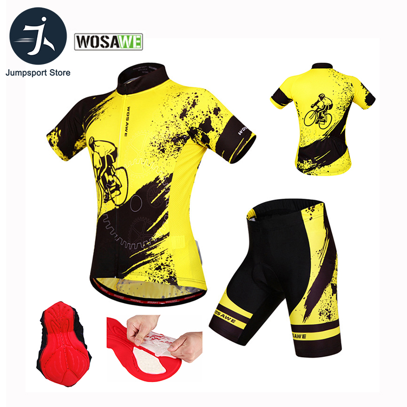 WOSAWE Cycling Jersey Set Short Sleeve T Shirt and Shorts Bike Suit Uniforme Ciclismo Polyester Summer Bike Ciclismo Ropa Hombre, Yellow
WOSAWE Cycling Jersey Set Short Sleeve T Shirt and Shorts Bike Suit Uniforme Ciclismo Polyester Summer Bike Ciclismo Ropa Hombre, Yellow