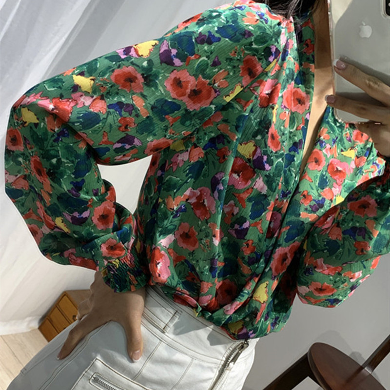 Women' Floral Print Shirt Cross V-neck Drape French Style New Lady Casual Sleeve Blouse and top, As pic
Women' Floral Print Shirt Cross V-neck Drape French Style New Lady Casual Sleeve Blouse and top, As pic