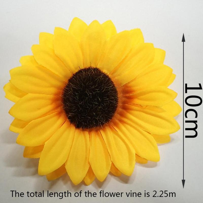 Artificial Sunflowers Vine 10 Big Sun Flowers Home Pipe Winding Strips Decoration Rattan Flowers Home Decoration Accessories