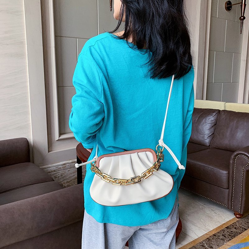 Fashion Women Handbags Ruffled Women's Shoulder Luxury PU Leather Bag Small Messenger Bags Large Chain, White
Fashion Women Handbags Ruffled Women's Shoulder Luxury PU Leather Bag Small Messenger Bags Large Chain, White