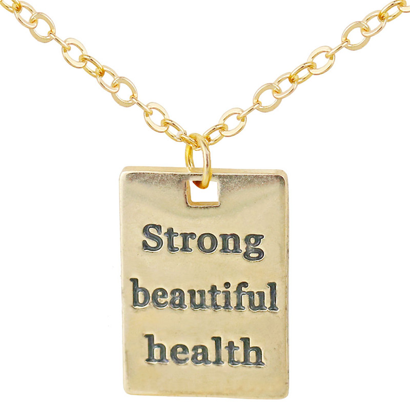 Initial Pendant Necklace Gold Color Strong Beautiful Health Charm Necklace Women Handmade Inspirational Jewelry
Initial Pendant Necklace Gold Color Strong Beautiful Health Charm Necklace Women Handmade Inspirational Jewelry
