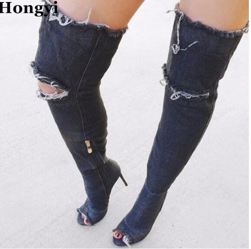 Hongyi New fashion sexy open toe woman boots cutouts gladiator boots 2020 high quality denim thigh high thin heels, As showed color
Hongyi New fashion sexy open toe woman boots cutouts gladiator boots 2020 high quality denim thigh high thin heels, As showed color