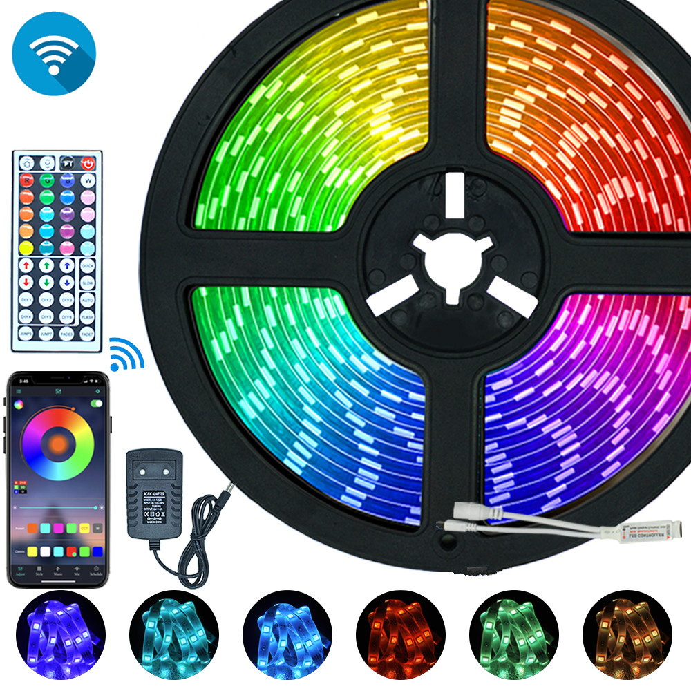 10M WiFi LED Strip Light RGB 2835 SMD 5050 Flexible Ribbon Waterproof RGB LED Light 5M Tape Diode Lamp WiFi Remote Controller
10M WiFi LED Strip Light RGB 2835 SMD 5050 Flexible Ribbon Waterproof RGB LED Light 5M Tape Diode Lamp WiFi Remote Controller