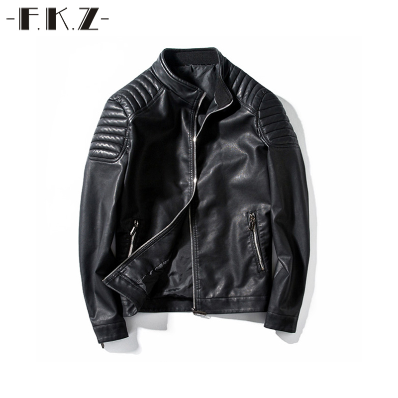 FKZ New Autumn Men Leather Jacket Solid Color Zipper Casual Motorcycle Male Fashion Cool Stand Black Outerwear Coat GNT801, As picture
FKZ New Autumn Men Leather Jacket Solid Color Zipper Casual Motorcycle Male Fashion Cool Stand Black Outerwear Coat GNT801, As picture