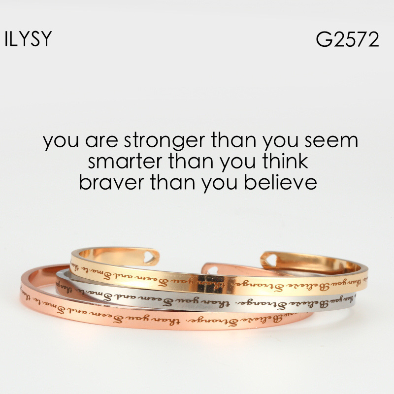 3pcs/lot 2020 New stainless steel 4mm width Engrave you are stronger than you seem Friendship simple Bangle Bracelet for women
3pcs/lot 2020 New stainless steel 4mm width Engrave you are stronger than you seem Friendship simple Bangle Bracelet for women