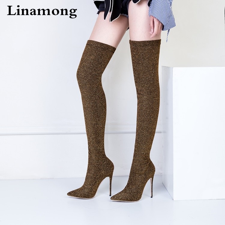 Linamong Spring New Brand Women Stretch Elastic Slip On Over The Knee High Boots Stiletto Heels Pointed Toe Slim Thigh Boots, As picture
Linamong Spring New Brand Women Stretch Elastic Slip On Over The Knee High Boots Stiletto Heels Pointed Toe Slim Thigh Boots, As picture