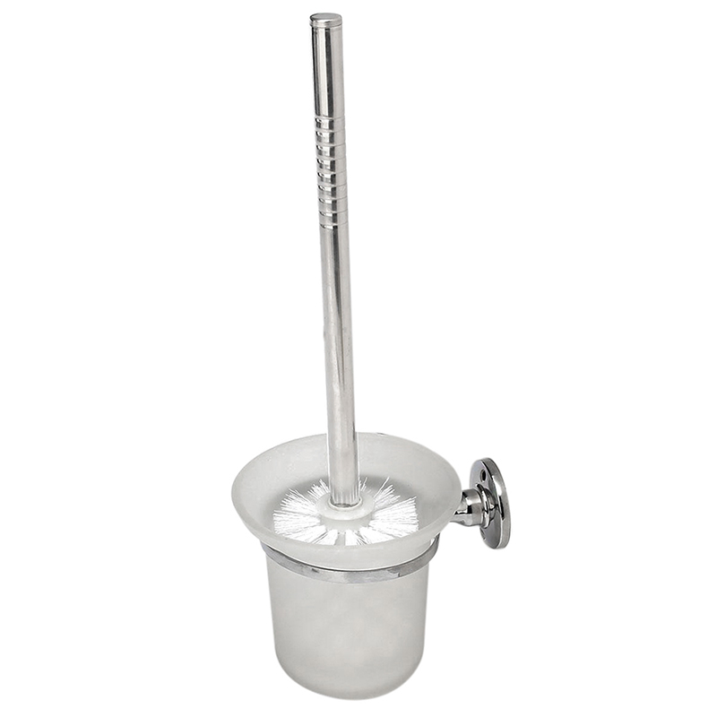 Chrome Round Wall Mounted Toilet Brush and Frosted Glass Toilet Brush Holder, Silver
Chrome Round Wall Mounted Toilet Brush and Frosted Glass Toilet Brush Holder, Silver
