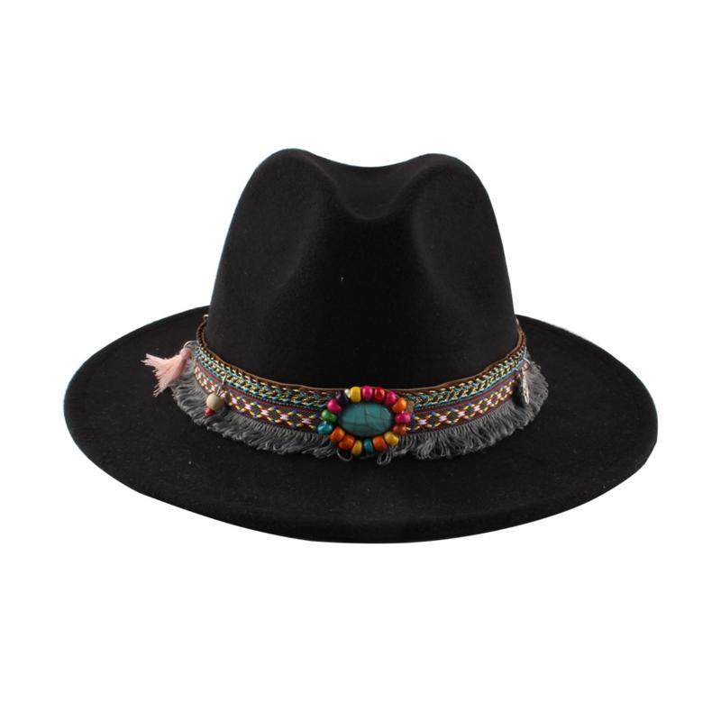 Women Classical Wool Ethnic Felt Fedora Hat New Fashion Outdoor Hat Elegant Lady Winter Autumn Jazz Caps 2020 New Arrival
Women Classical Wool Ethnic Felt Fedora Hat New Fashion Outdoor Hat Elegant Lady Winter Autumn Jazz Caps 2020 New Arrival