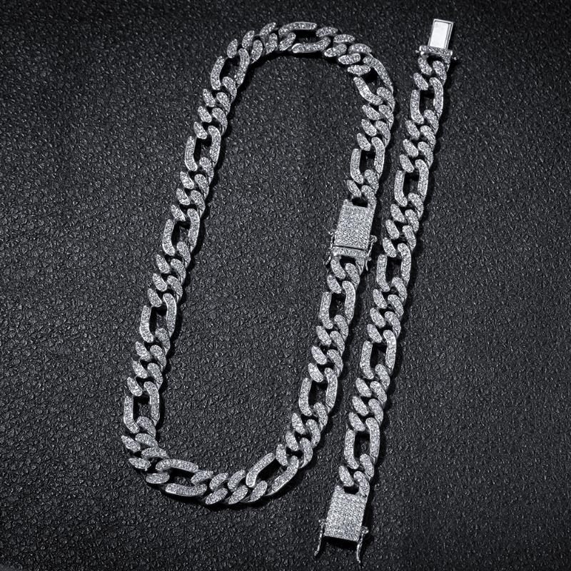 Hip Hop 13mm Iced Out Cuban Link Chain 3:1 Figaro Chains Necklace Tension Setting Crystal Bling Men Necklace & Bracelet Mens
Hip Hop 13mm Iced Out Cuban Link Chain 3:1 Figaro Chains Necklace Tension Setting Crystal Bling Men Necklace & Bracelet Mens