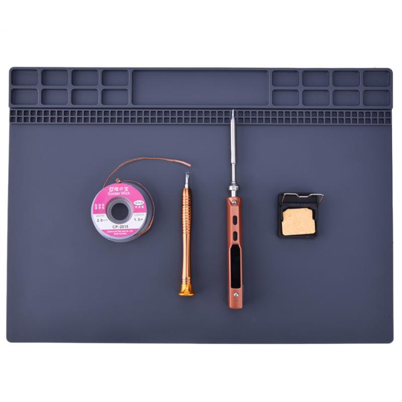 350*250mm 1pc Heat Insulation Silicone Pad Desk Mat For Electrical Soldering Repair Station Maintenance Platform
350*250mm 1pc Heat Insulation Silicone Pad Desk Mat For Electrical Soldering Repair Station Maintenance Platform