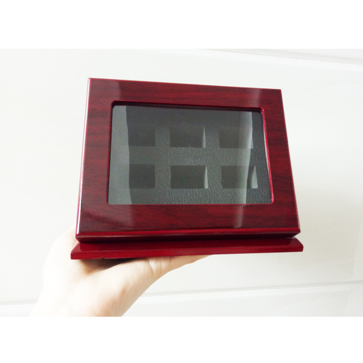 Championship Ring Display Case Box Wooden Collection 2/3/4/5/6/7 Holes New T200808