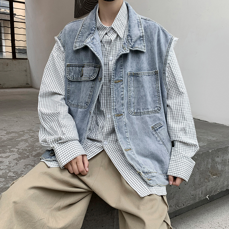 2020 new fashion denim jacket Vest men' loose sleeveless fashion work clothes waistcoat hot sale, Blue
2020 new fashion denim jacket Vest men' loose sleeveless fashion work clothes waistcoat hot sale, Blue