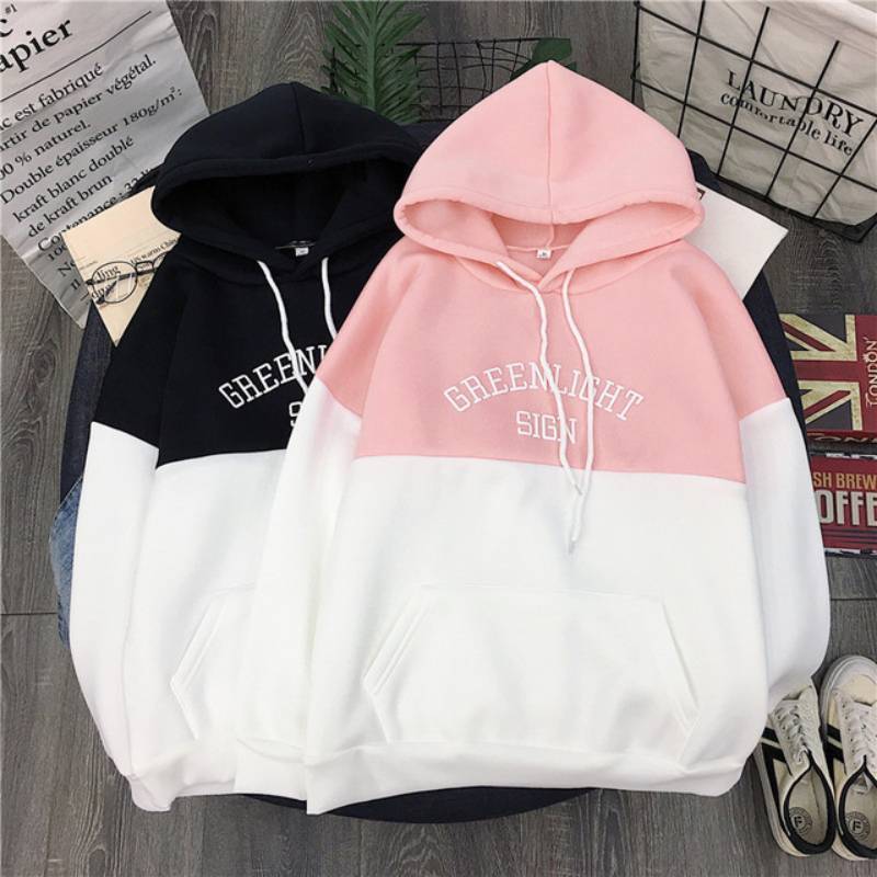 Hoodies Women Hooded 2020 Spring Thicker Plus Velvet Letter Printed Patchwork Leisure Sweatshirts Womens Korean Style Pullovers T200904