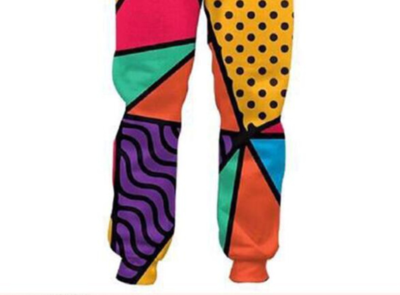 2018 New Mens 3D Pants Pizza 3D Print Loose Sweatpants Straight Full Length Midweight Plus Size 5XL Fashion Trousers