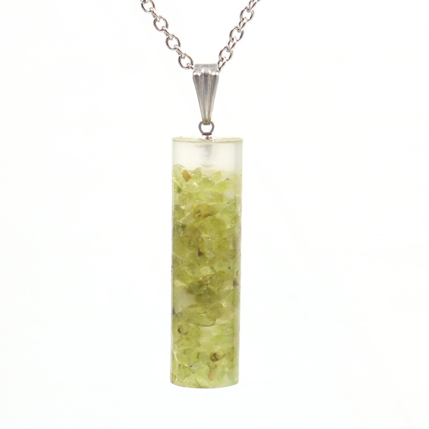 QIMOSHI Handmade Raw Quartz Column Pendant Necklace for Women Men Crystal Point Pendants Jewelry