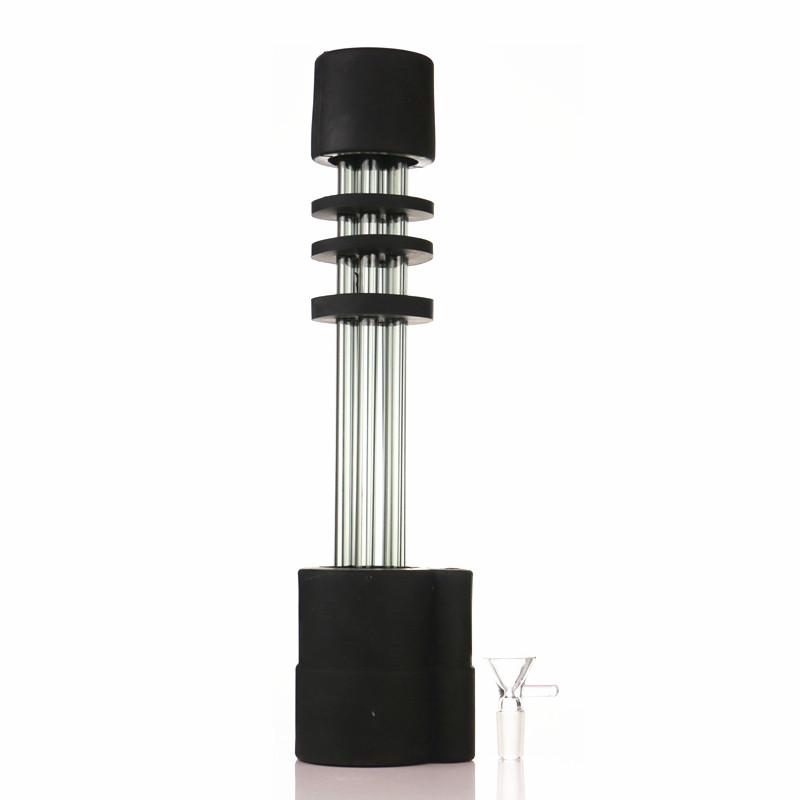 Hookahs 13 Inch straight bong Gatling Water Pipe with 6 Glass Gun Tubes Bongs Silicone 14mm Joint 3 Colors Choose
Hookahs 13 Inch straight bong Gatling Water Pipe with 6 Glass Gun Tubes Bongs Silicone 14mm Joint 3 Colors Choose