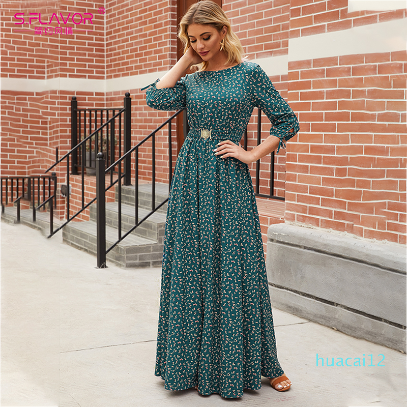 Hot Sale .FLAVOR Summer Women Floral Printed Long Dresses Elegant 3/4 Sleeve Boho Maxi Vestidos Femme Casual Bohemion Women Dress, Green
Hot Sale .FLAVOR Summer Women Floral Printed Long Dresses Elegant 3/4 Sleeve Boho Maxi Vestidos Femme Casual Bohemion Women Dress, Green