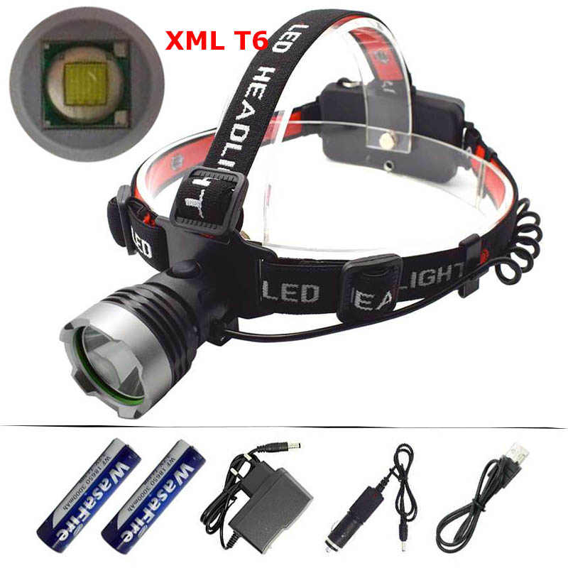 XM-L T6 Rechargeable Head Lamp 2000LM 3 Modes Frontal Led Running Headlamp 18650 Waterproof Head Light with Charging Cable
XM-L T6 Rechargeable Head Lamp 2000LM 3 Modes Frontal Led Running Headlamp 18650 Waterproof Head Light with Charging Cable