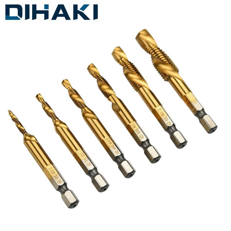6pcs Screw Tap Metric Hexagonal Handle Composite Tap Titanium Plated Drill Bit Hole Opening Tapping Chamfering HSS 6542
6pcs Screw Tap Metric Hexagonal Handle Composite Tap Titanium Plated Drill Bit Hole Opening Tapping Chamfering HSS 6542