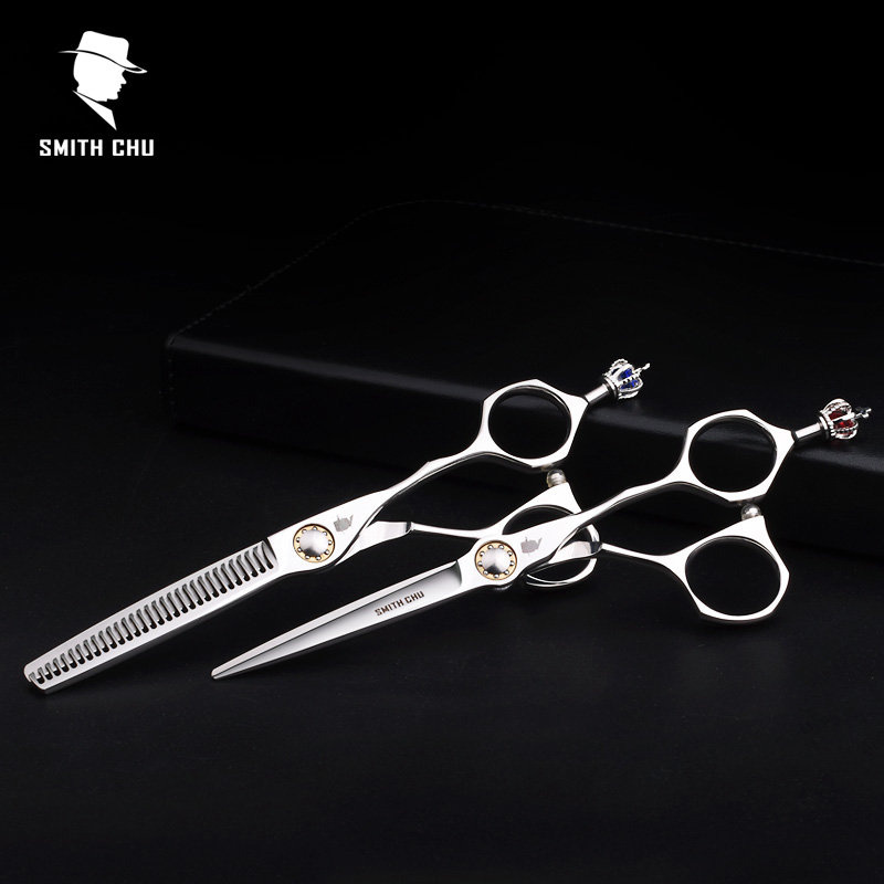 Smith Chu Crown High Quality XL156 6 Inch 440C Stainless Professional Salon Barbers Thinning Scissors Hairdress Scissors Sets
Smith Chu Crown High Quality XL156 6 Inch 440C Stainless Professional Salon Barbers Thinning Scissors Hairdress Scissors Sets
