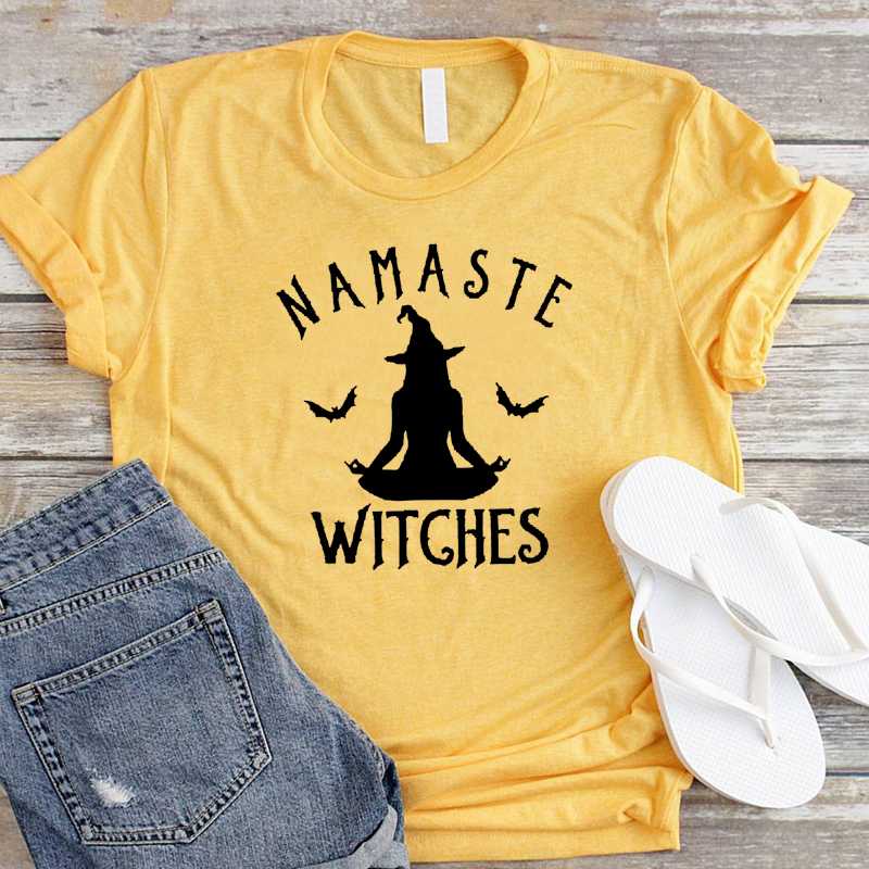 Namaste Witches Graphic Tees Women Halloween Tshirt Meditate Funny T Shirts Streetwear Hipster Tees Cotton Girls Tops Drop Ship, Black
Namaste Witches Graphic Tees Women Halloween Tshirt Meditate Funny T Shirts Streetwear Hipster Tees Cotton Girls Tops Drop Ship, Black