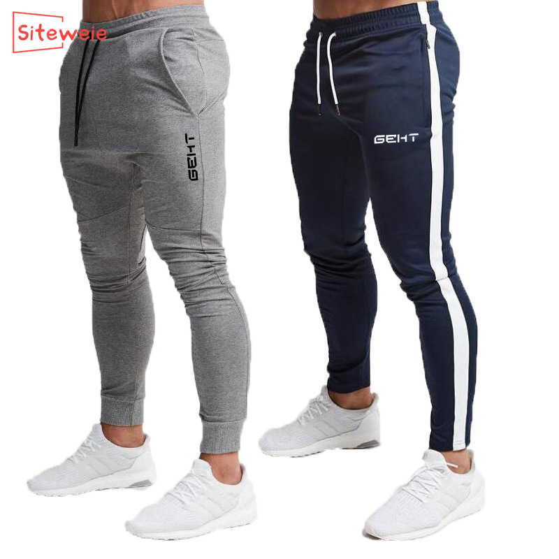 SITEWEIE Joggers Sport Running Pants Fitness Mens Cotton Men Sportswear Tracksuit Bottoms Skinny Sweatpants Gyms Trousers G247 200925