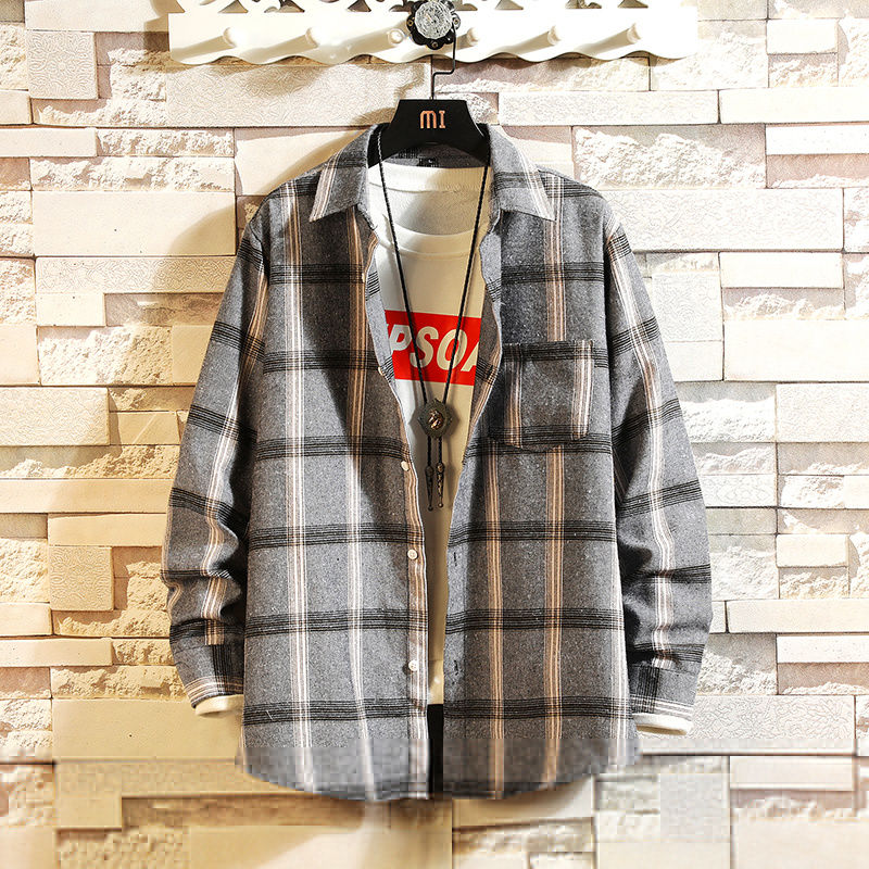 2020 Spring Autumn Long Sleeves New Flannel Collar Korea STYLE Shirt For Men's Plaid Harajuku Clothing kg-42, Tx05 3
2020 Spring Autumn Long Sleeves New Flannel Collar Korea STYLE Shirt For Men's Plaid Harajuku Clothing kg-42, Tx05 3