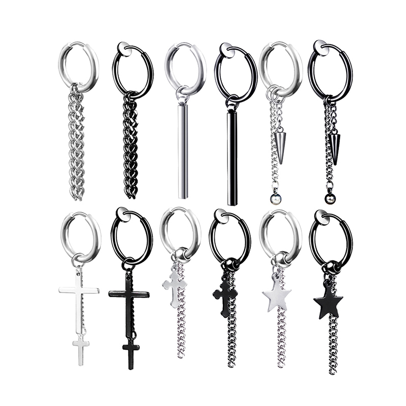 1pcs Hip Hop Punk Black Titanium Stainless Steel Tassel Drop Earrings For Men Women Boys Statement Ear Clip Brincos Gifts
1pcs Hip Hop Punk Black Titanium Stainless Steel Tassel Drop Earrings For Men Women Boys Statement Ear Clip Brincos Gifts
