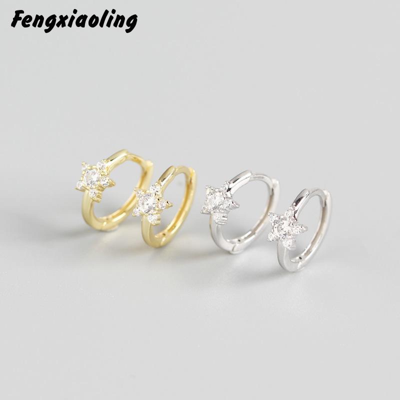 Fengxiaoling 100% Genuine 925 Sterling Silver Light Luxury Zircon Stars Hoop Earrings For Women Fine Jewelry Cute Accessories
Fengxiaoling 100% Genuine 925 Sterling Silver Light Luxury Zircon Stars Hoop Earrings For Women Fine Jewelry Cute Accessories