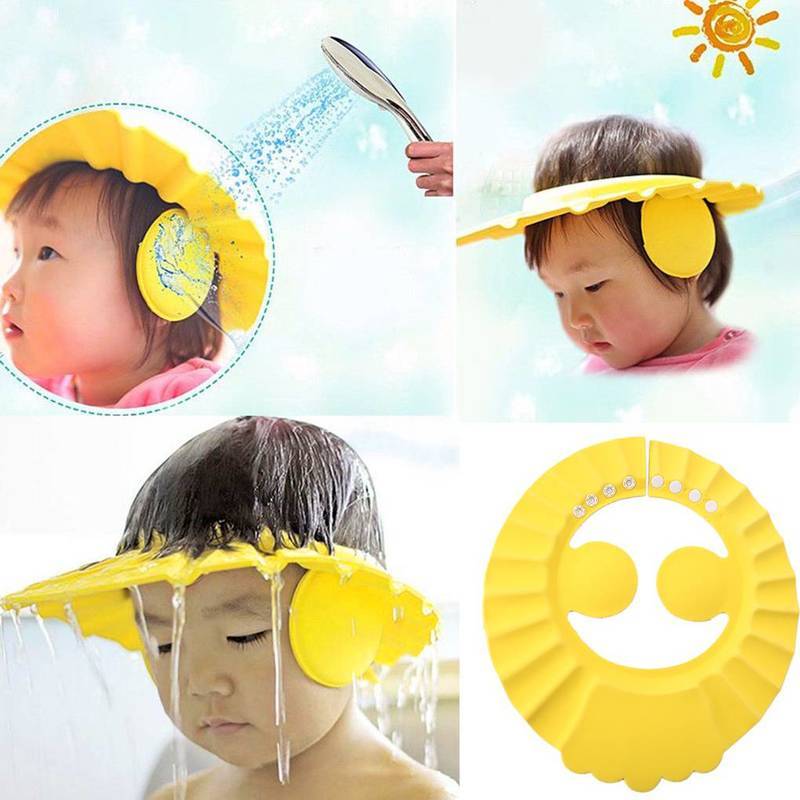 Ear Protection Cap Adjustable Kid Toddlers Hair Wash Hat Shampoo Bath Bathing Shower Guard Baby Shield