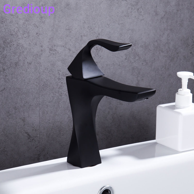 

Mezcladora Lavabo Hot Cold Water Mixer Faucets Black Stream Deck Bathroom Basin Tap Chrome Modern Sink Faucet Wash Bath Taps kit