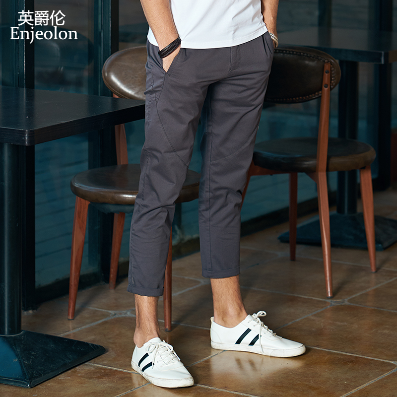 Enjeolon brand ankle length trousers solid 7 color pencil pants men trousers pants males Causal fashion clothes K6259, Black
Enjeolon brand ankle length trousers solid 7 color pencil pants men trousers pants males Causal fashion clothes K6259, Black