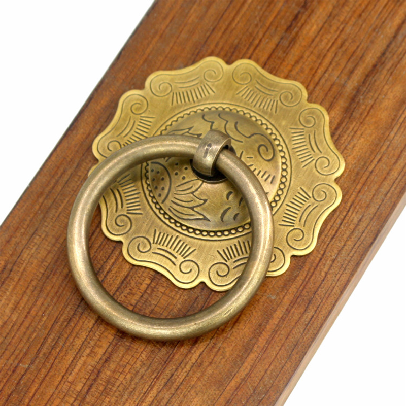 carving Chinese antique drawer circle knob furniture door handle hardware Classical wardrobe cabinet shoe closet cone vintage pull ring