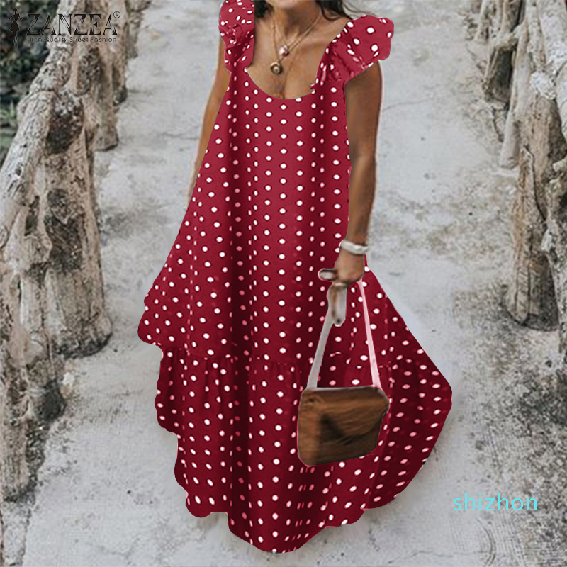 Hot Sale ZANZEA 2020 Summer Leopard Sundress Women Bohemian Polka Printed Maxi Dress Casual Female Sleeveless Robe Long Ruffles Vestidos, Style1 gary
Hot Sale ZANZEA 2020 Summer Leopard Sundress Women Bohemian Polka Printed Maxi Dress Casual Female Sleeveless Robe Long Ruffles Vestidos, Style1 gary