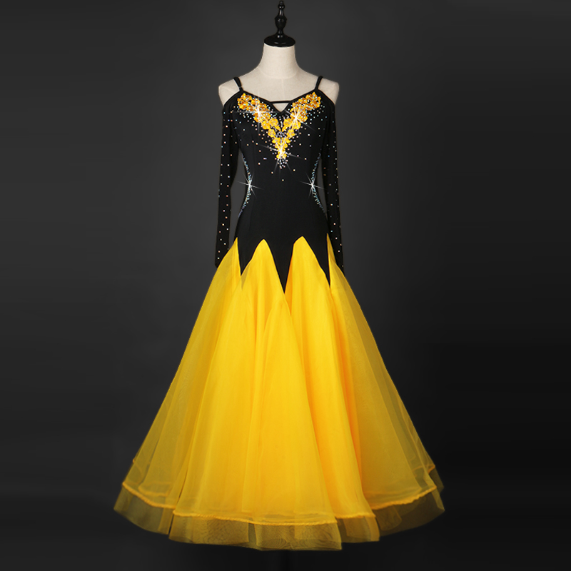 professional dress standard for girl girls women competition ladies black 2020 womens ballroom dance dresses with Long sleeves, Yellow
professional dress standard for girl girls women competition ladies black 2020 womens ballroom dance dresses with Long sleeves, Yellow