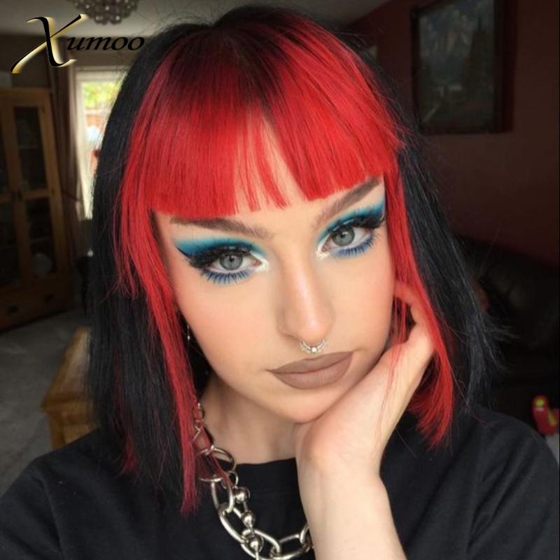 XUMOO Cheap Red Remy Hair Short Bob Full Machine Made Wigs With Bangs Colored Human Hair Wigs None Lace For Black Women, As pic
XUMOO Cheap Red Remy Hair Short Bob Full Machine Made Wigs With Bangs Colored Human Hair Wigs None Lace For Black Women, As pic