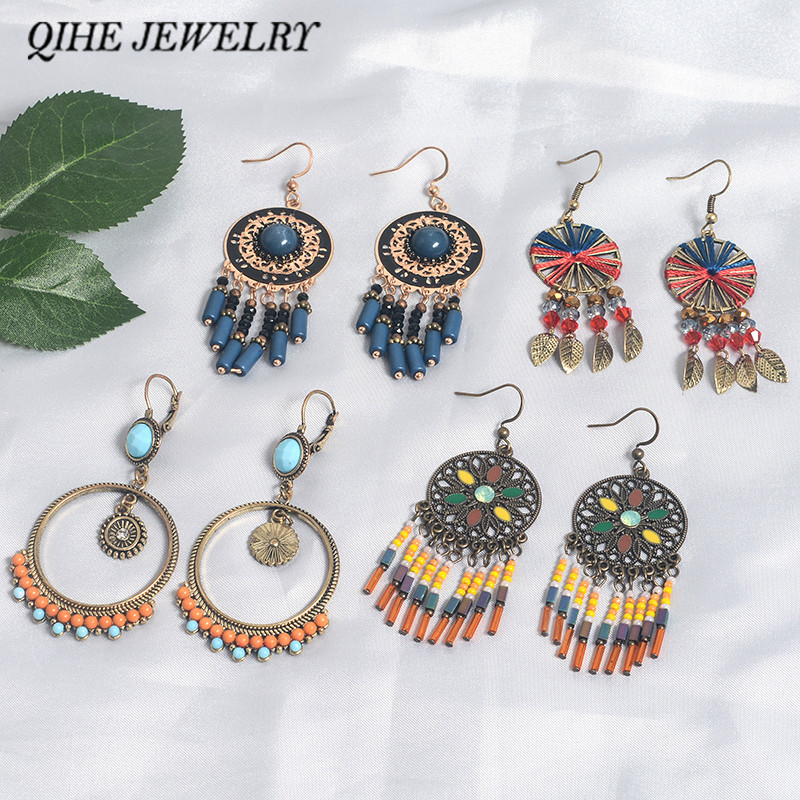 QIHE JEWELRY Tassel Earrings Anceint Bronze Charm Beads Leaf Filigree Circle Flower Pendientes Vintage Drop Earring
QIHE JEWELRY Tassel Earrings Anceint Bronze Charm Beads Leaf Filigree Circle Flower Pendientes Vintage Drop Earring