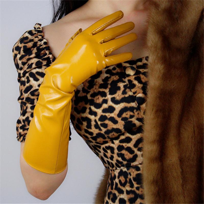 Women Patent Leather Gloves 40cm Long PU Simulation Leather Bright Bright Yellow Egg Yellow Ladies QPJH05
Women Patent Leather Gloves 40cm Long PU Simulation Leather Bright Bright Yellow Egg Yellow Ladies QPJH05