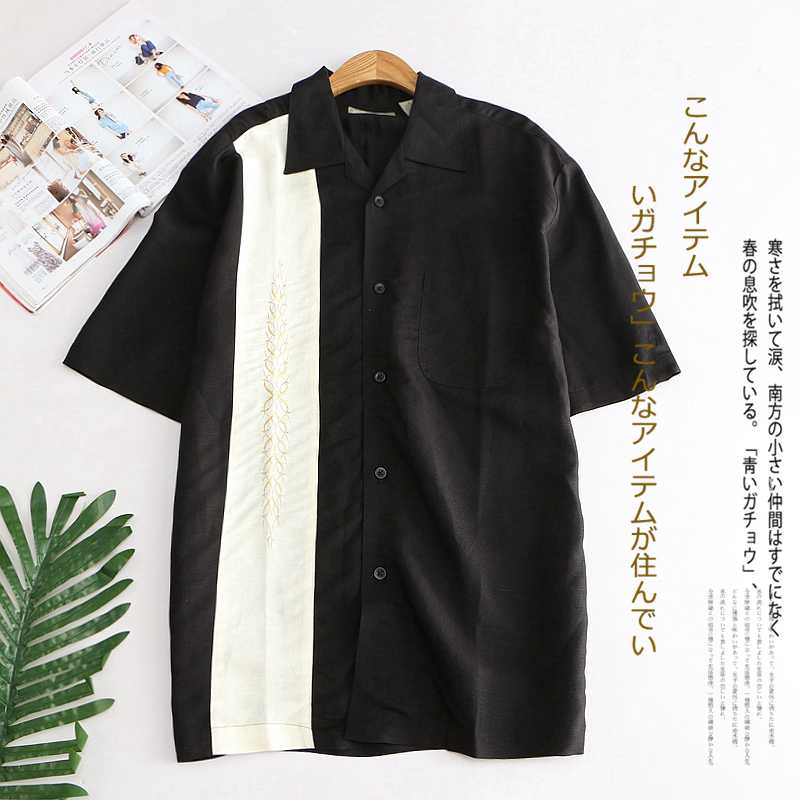 Embroidery Rayon Linen Shirt Men Vintage Summer Short Sleeve Patchwork Fashion Casual Blouse Plus Size Black White All-match 
Embroidery Rayon Linen Shirt Men Vintage Summer Short Sleeve Patchwork Fashion Casual Blouse Plus Size Black White All-match